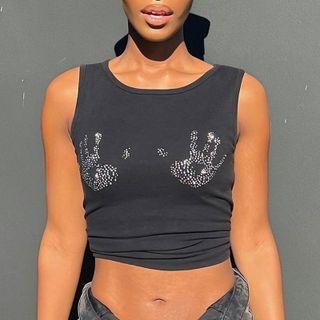 Palm Crop Tank Top