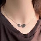 Alloy Tag Pendant Necklace 1 Pc - 0553a - Alloy Tag Pendant Necklace - One Size