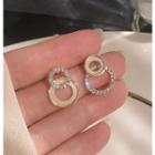 S925 Silver Rhinestone Non-matching Earring 1 Pair - One Size
