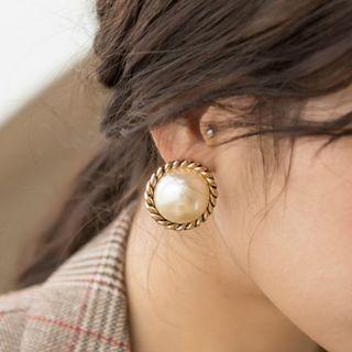 Retro Faux Pearl Earring As Shown In Figure - One Size