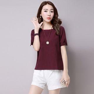 Tie Cuff Short Sleeve Top