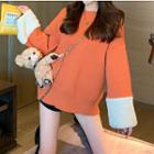 Fleece-panel Loose-fit Long-sleeve Top