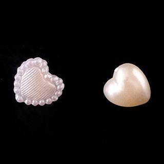 Asymmetrical Faux Pearl Heart Stud Earring
