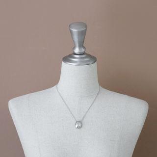 Dew-pendant Chain Necklace Silver - One Size