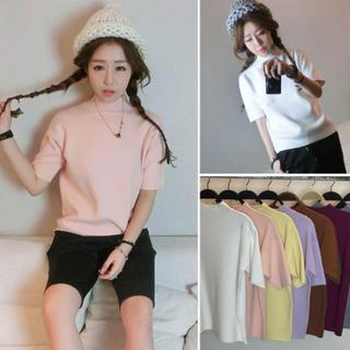 Short-sleeve Mock Neck Top