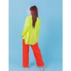 Plus Size Neon-color Plaid Shirt