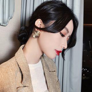 Alloy Embossed Disc Earring 1 Pair - Gold - One Size