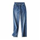 High-waist Straight Cut Split Jeans