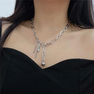 Bead Pendant Stainless Steel Necklace 1 Pc - Silver - One Size