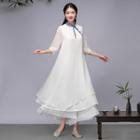 3/4-sleeve Chiffon Dress / Pants