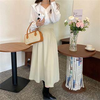 High-waist Asymmetric Skirt Dress - One Size