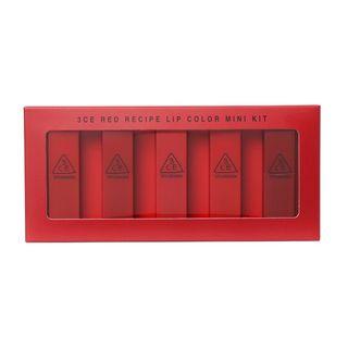 3 Concept Eyes - Red Recipe Lip Color Mini Kit: #211 Dolly + #212 Moon + #213 Fig + #214 Squeezing + #215 Tuesday 5pcs