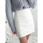 Slit-side A-line Miniskirt