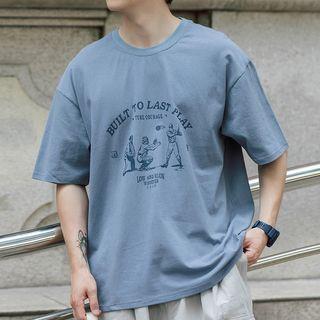 Baseball Player Print Short-sleeve T-shirt