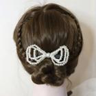 Bow Faux Pearl Hair Tie / Hair Clip