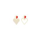 Asymmetric Heart Earring / Clip-on Earring 1 Pair - Silver Needle - As Shown In Figure - One Size