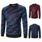 Two-tone Pattern Fleece-lined Sweater