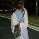 Check / Leopard Faux-fur Crossbody Bag