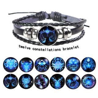 Zodiac Bead Leather Layered Bracelet
