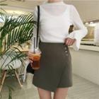 Asymmetric High-waist A-line Skirt