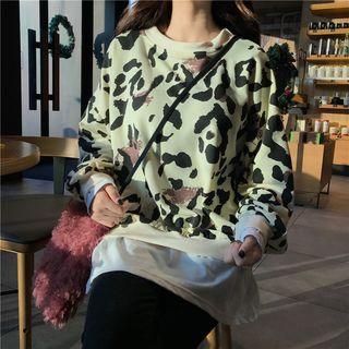 Mock Two Piece Leopard Print Top