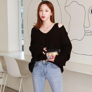 V-neck Cutaway Sweater