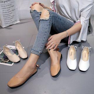 Bow Back Faux Leather Flats