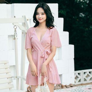 Set: V-neck Swim Dress + Bikini