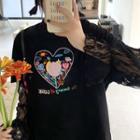Flower Heart Embroidered T-shirt