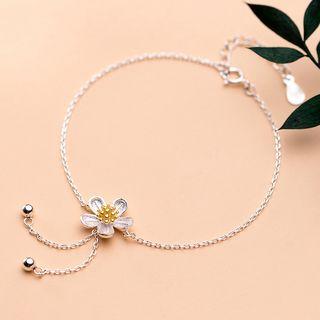 925 Sterling Silver Flower Bracelet Bracelet - One Size