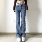 Low Waist Cutout Wide Leg Jeans