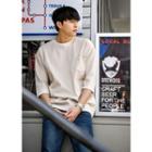 3/4-sleeve Textured Boxy-fit T-shirt