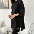 Plus Size Letter-patched Boxy T-shirt