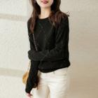 Contrast Stitching Knit Top / Cardigan
