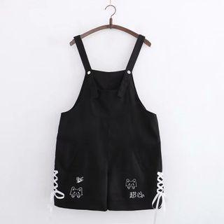 Cartoon Print Lace-up Wide-leg Jumper Shorts