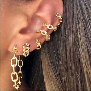 Alloy Ear Cuff Set Set Of 6 - Gold - One Size