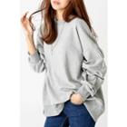 Shirred-sleeve Cotton Pullover
