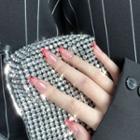 Printed Faux Nail Tips Jp817 - Red - One Size