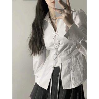 Lace-up Shirt White - One Size