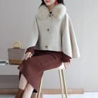 Cape-sleeve Buttoned Jacket