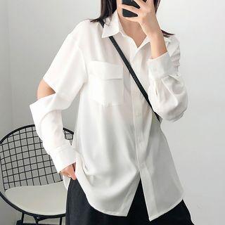 Elbow-cutout Shirt