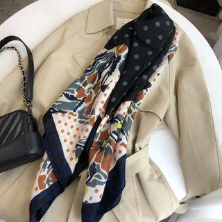 Printed Scarf Dots - Dark Blue - One Size