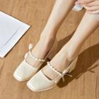 Ribbon Accent Block-heel Mary Jane Shoes