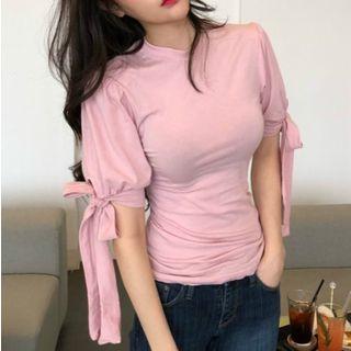 Plain Puff Sleeves Top