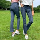 Dog-embroidery Straight-leg Jeans
