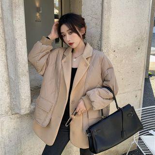 Mock Two-piece Button-up Jacket