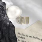 Faux Cat Eye Stone Alloy Open Hoop Earring 1 Pair - Gold - One Size