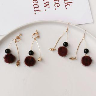 Bobble Agate Bead Fringed Earring