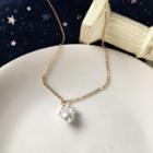 Cat Paw Faux Pearl Pendant Necklace 1 Pc - Necklace - White Faux Pearl - Gold - One Size