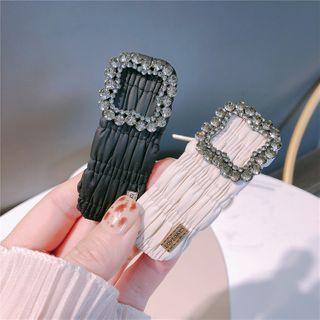 Rhinestone Square Fabric Hair Clip